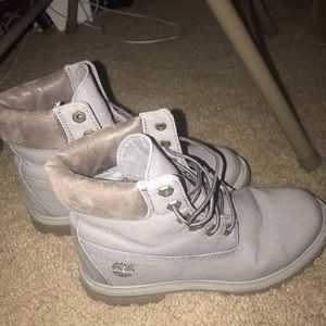 Gray Timberland Boots